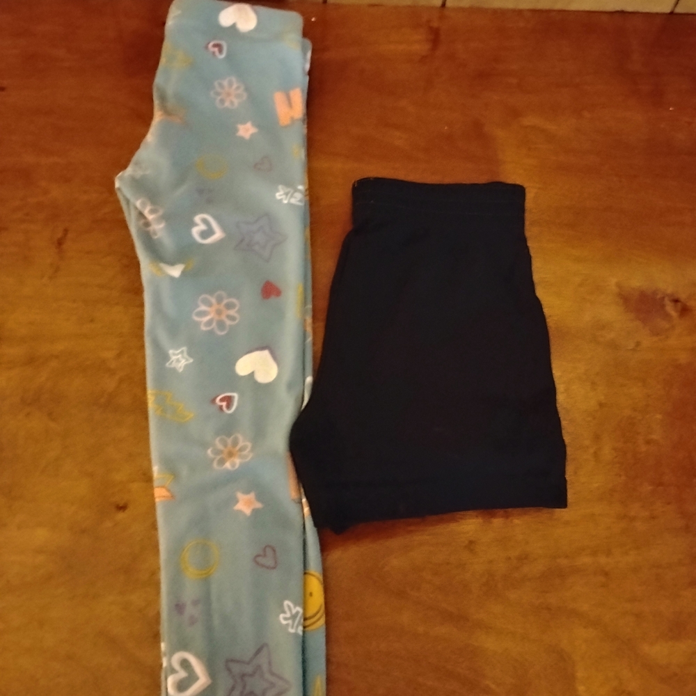 Kids Blue and Black Leggings Set